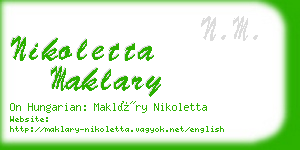 nikoletta maklary business card